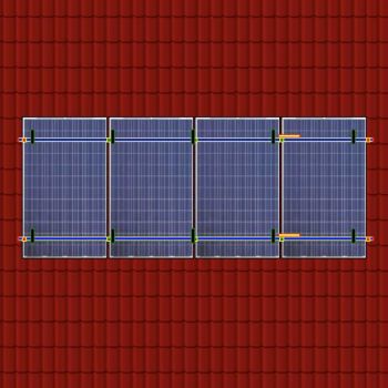 Fixation Tuiles - 4 panneaux solaires (portrait) - crochet - K2