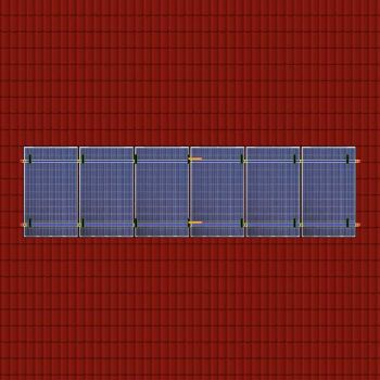 Fixation Tuiles - 6 panneaux solaires (portrait) - crochet - K2