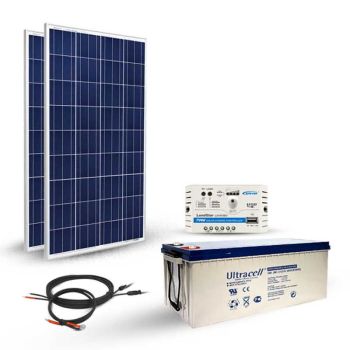 Kit solaire 370Wc 12V autonome stockage 2.4kWh